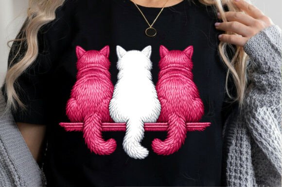 3 Cats on a Rail Outline Embroidery Art Review