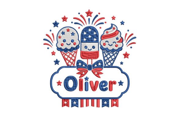 4th of July Ice Cream Embroidery Design Review