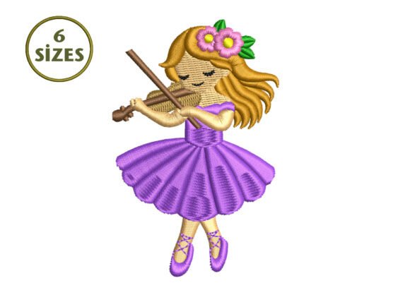 Ballerina Girl Violin Embroidery Review