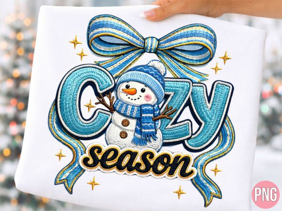 Cozy Season Faux Embroidery Snowman PNG Review