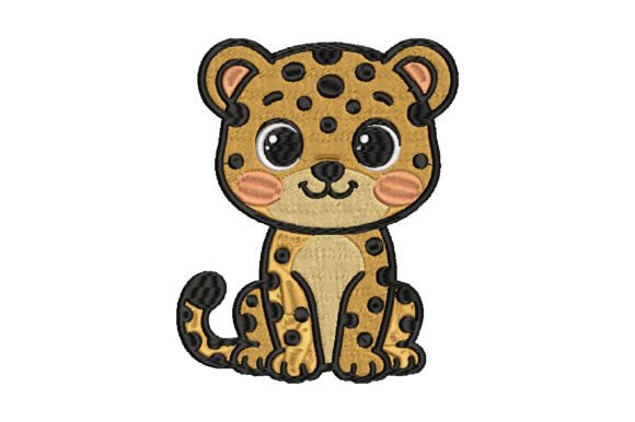 Cute Cheetah Embroidery for Holiday Collections
