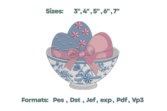 Easter Eggs Chinoiserie Bowl Embroidery