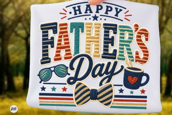 Happy Father's Day Faux Embroidery PNG Review