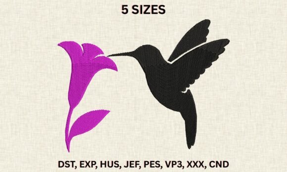 Hummingbird Flower Embroidery DST PES Review