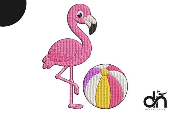 Pink Flamingo Beach Ball Embroidery Review