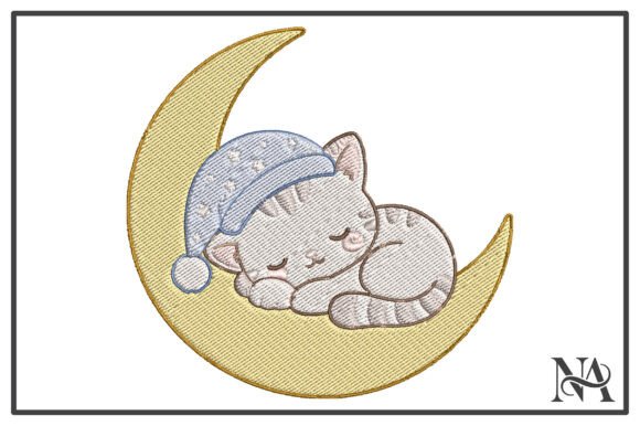 Sleepy Moon Kitty Embroidery Design Review